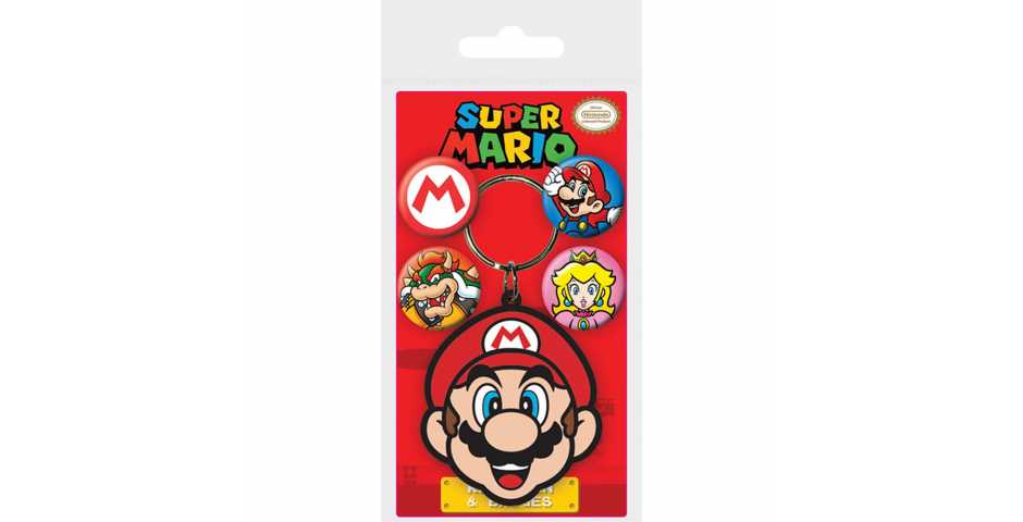 Брелок + набор значков Super Mario (Mario)